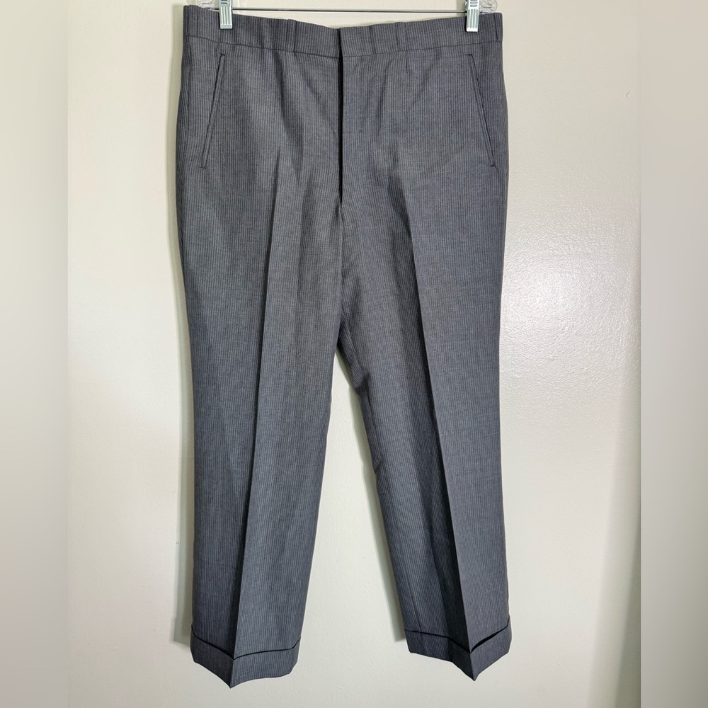 PUCCI Chicago - Vintage Men's Cuffed Dress Pants - Size 34x29 - Gray Pinstripe